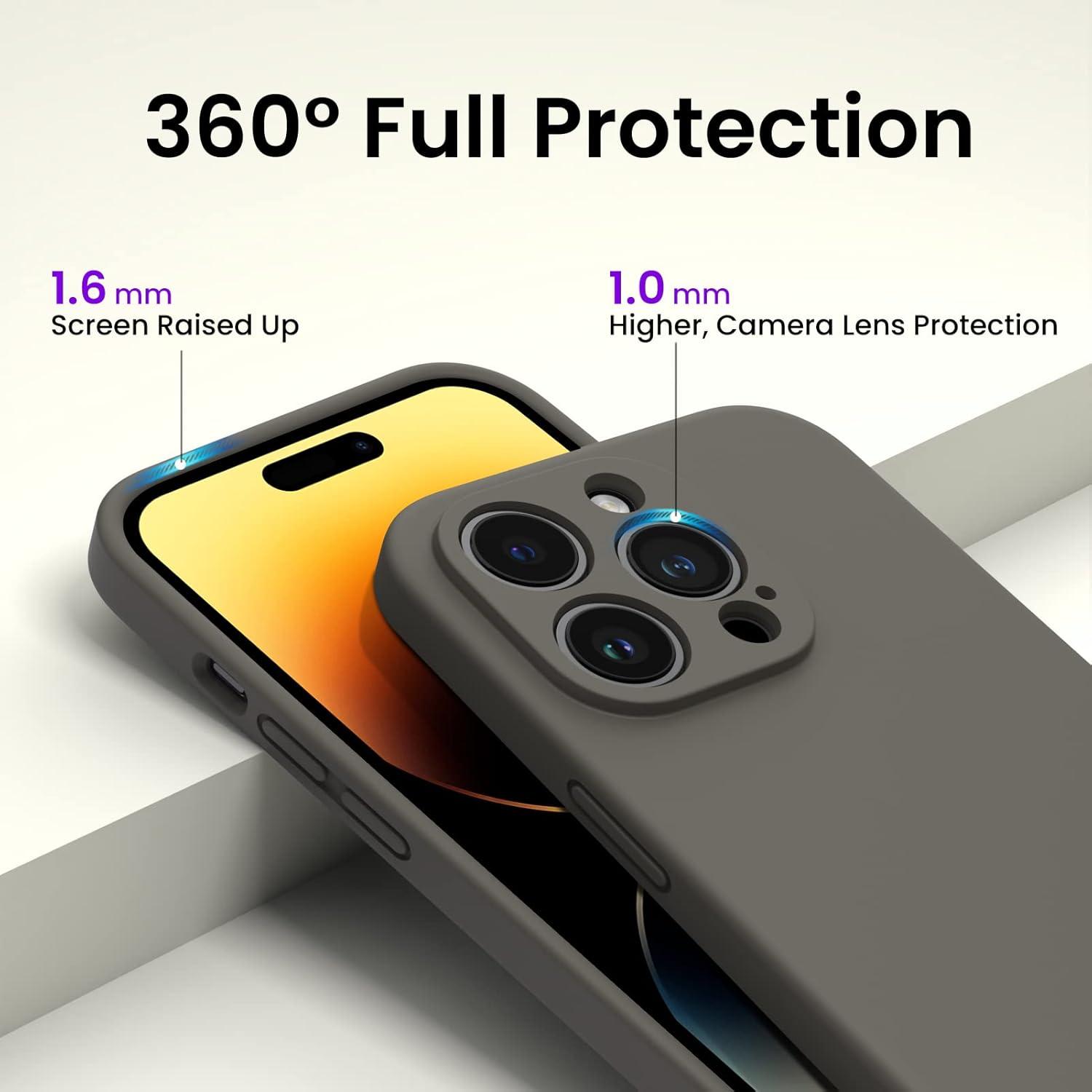 iPhone 14 Pro Max Hülle 6,7 Zoll 2022 Dunkelbraun + 2 Screen Schutzfolien