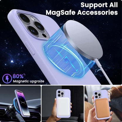 Magnetische Silikonhülle für iPhone 14 Pro Max 6,7 Zoll - Violett