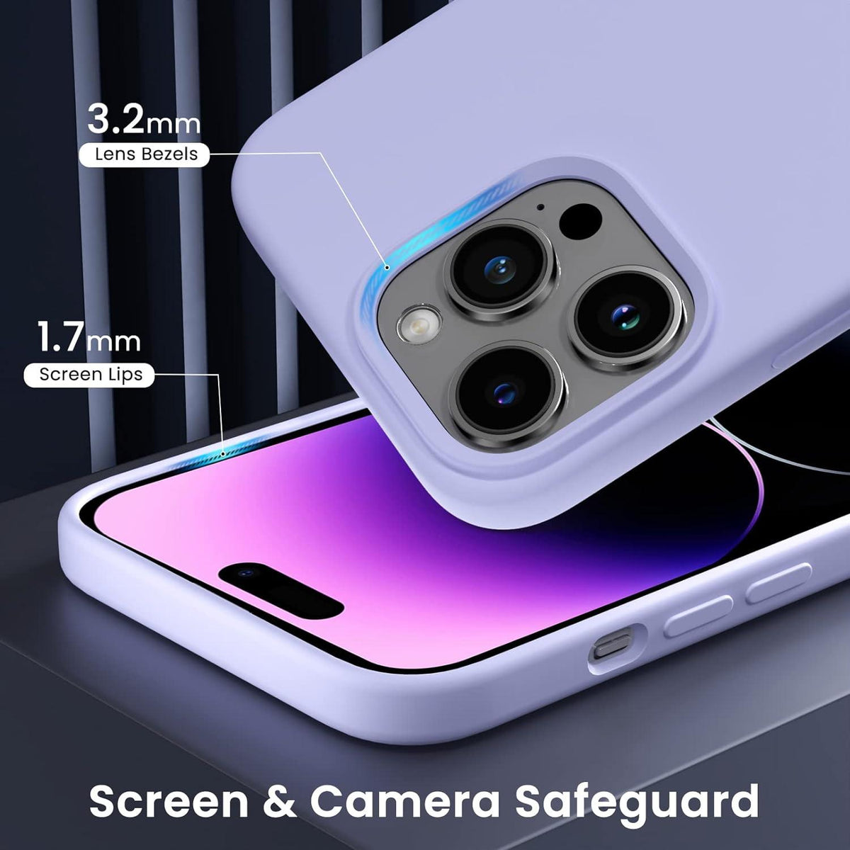 ORNARTO iPhone 14 Pro Max Hülle 6,7 Zoll 2022 Silikon MagSafe Magnetisch Violett