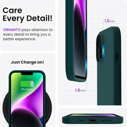 iPhone 14 Plus 6,7 Zoll 2022 Silikon Hülle - Olivgrün - Dünn - Voller Schutz