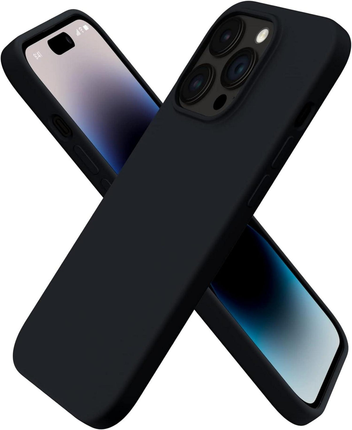 iPhone 14 Pro Hülle 6,1 Zoll Silikon Flüssig Schutz Mitternacht
