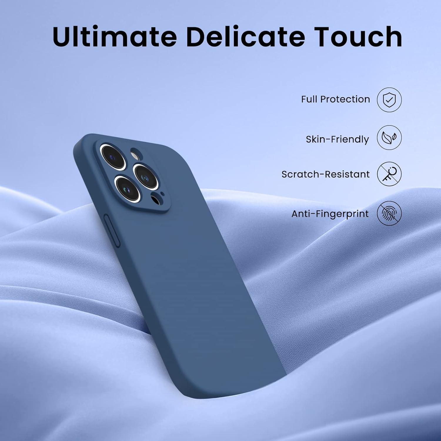 iPhone 14 Pro Hülle 6,1 Zoll 2x Screen Schutzfolien Silikon Case Blau