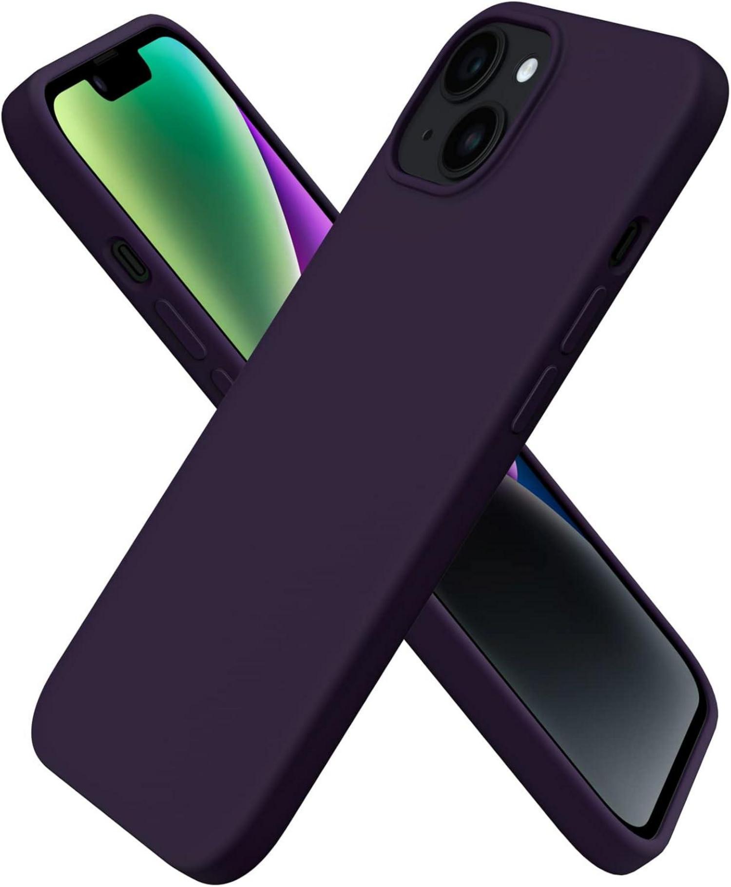 iPhone 14 Silikonhülle 6,1 Zoll Flüssig Schutz Holunder