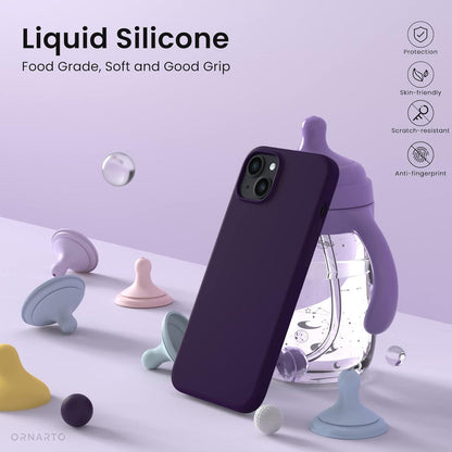 iPhone 14 Silikonhülle 6,1 Zoll Flüssig Schutz Holunder