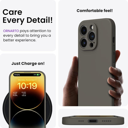 iPhone 14 Pro Hülle 6,1 Zoll 2022 mit Screen Schutzfolien Silikon Gel Rundumschutz Dunkelbraun