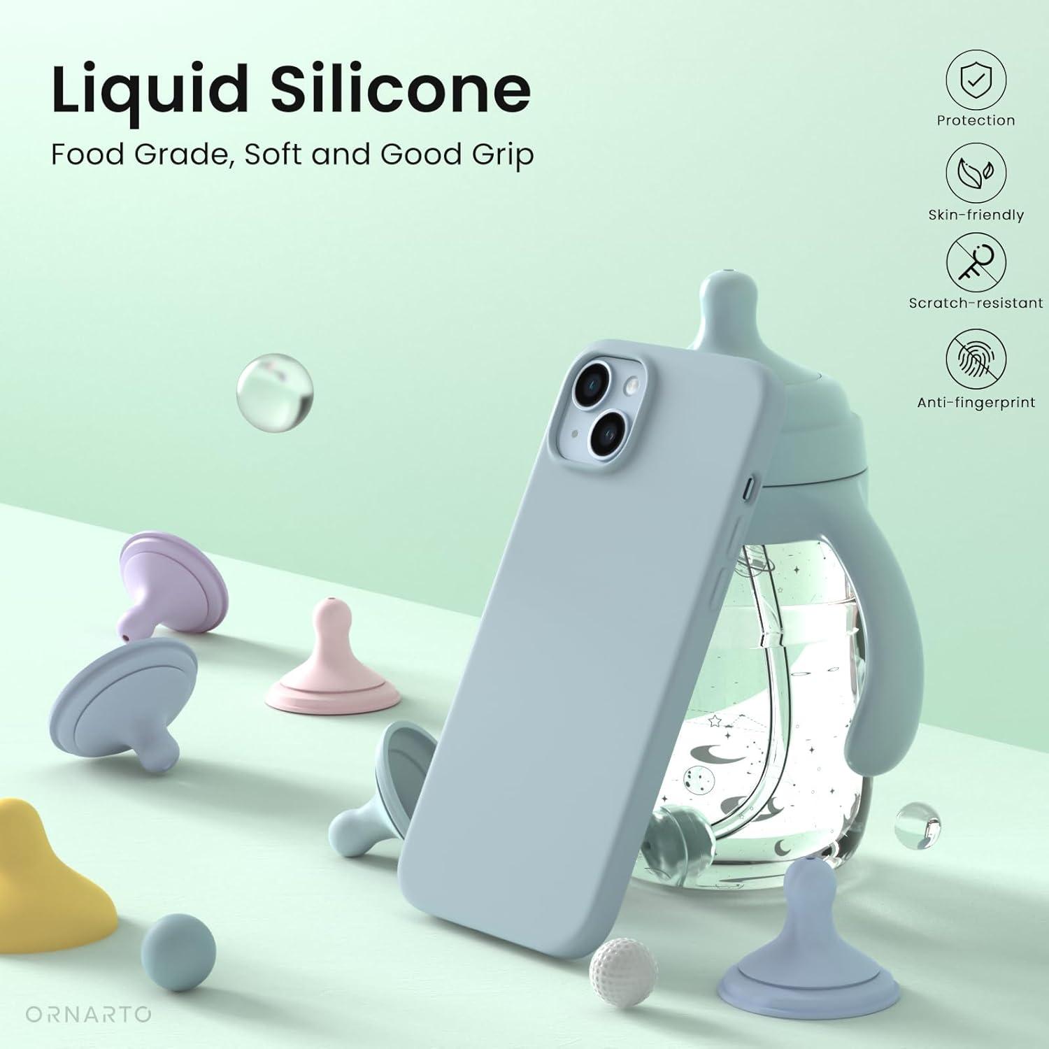 iPhone 14 Plus Hülle 6,7 Zoll 2022 Silikon Case Ultra Dünn Agavengrün