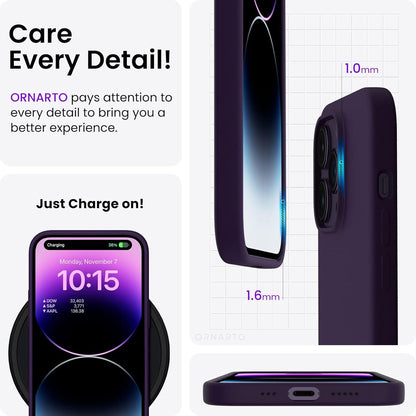 ORNARTO iPhone 14 Pro Max Hülle 6,7 Zoll 2022 Silikon Ultra Dünn