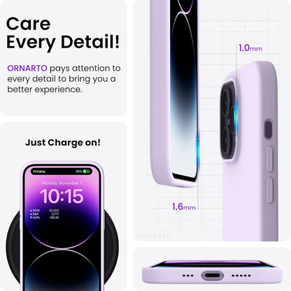 Silikonhülle iPhone 14 Pro 6,1 Zoll 2022 Flüssig Silikon Pastell Lila