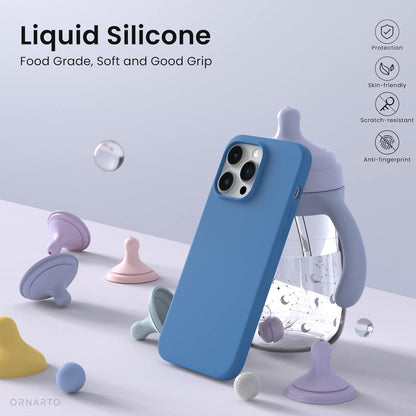 iPhone 14 Pro Max Silikon Case Flüssig Schutzhülle 6,7 Zoll Blue