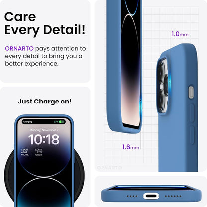 iPhone 14 Pro Max Silikonhülle 6,7 Zoll 2022 Schutz Blau Flüssig