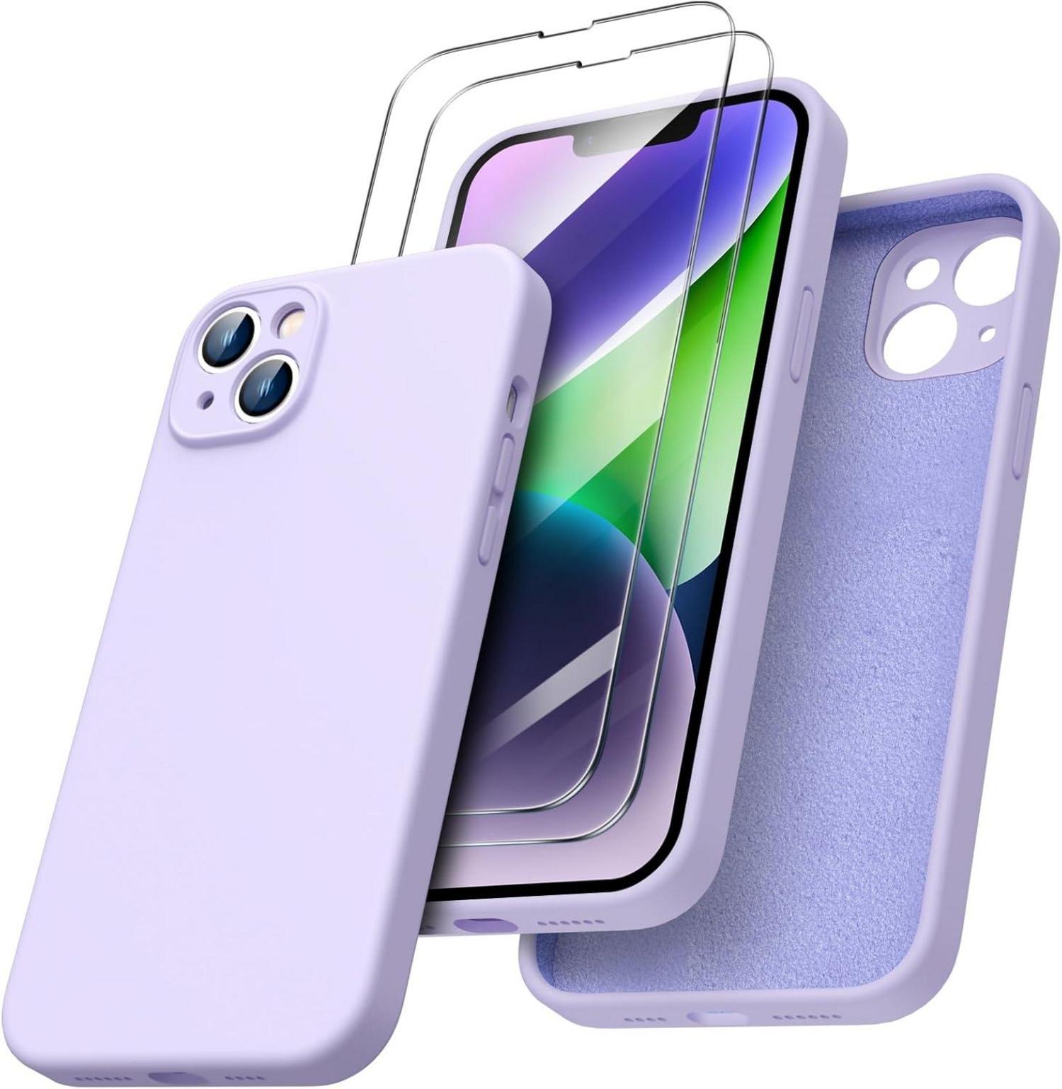 iPhone 14 Plus Hülle 6,7 Zoll 2022 mit 2 x Screen Schutzfolien Violett