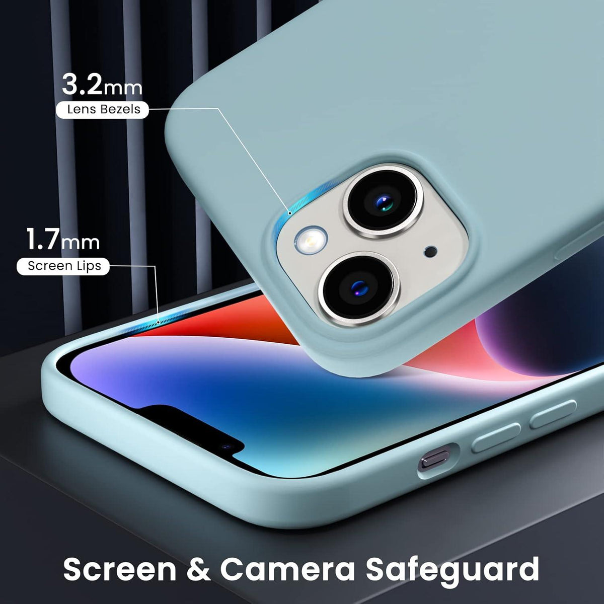 ORNARTO iPhone 14 Plus Hülle 6,1 Zoll 2022 Silikon Case MagSafe agavengrün