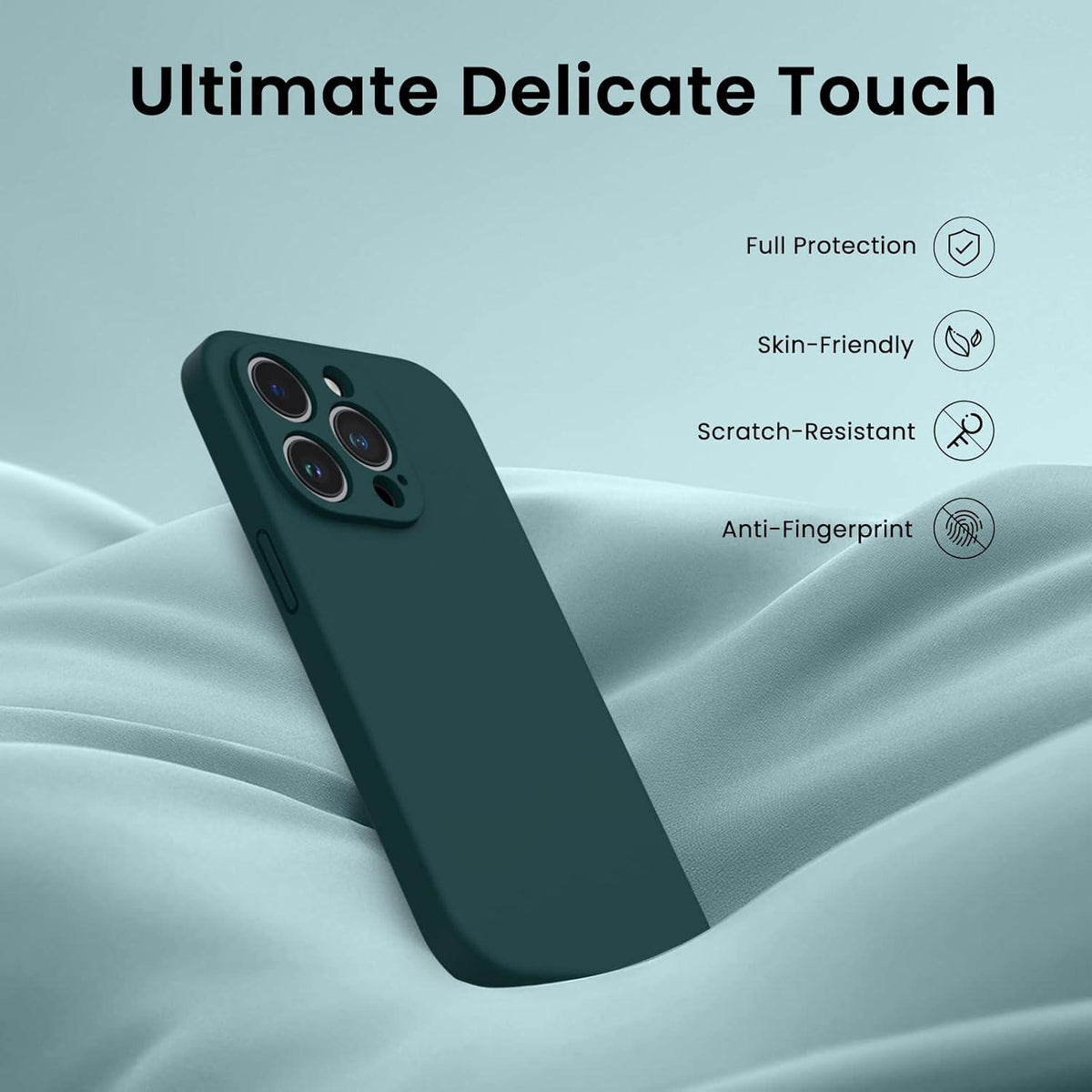 iPhone 14 Pro Hülle 6,1 Zoll Stoßfestes Silikon Case Olivgrün