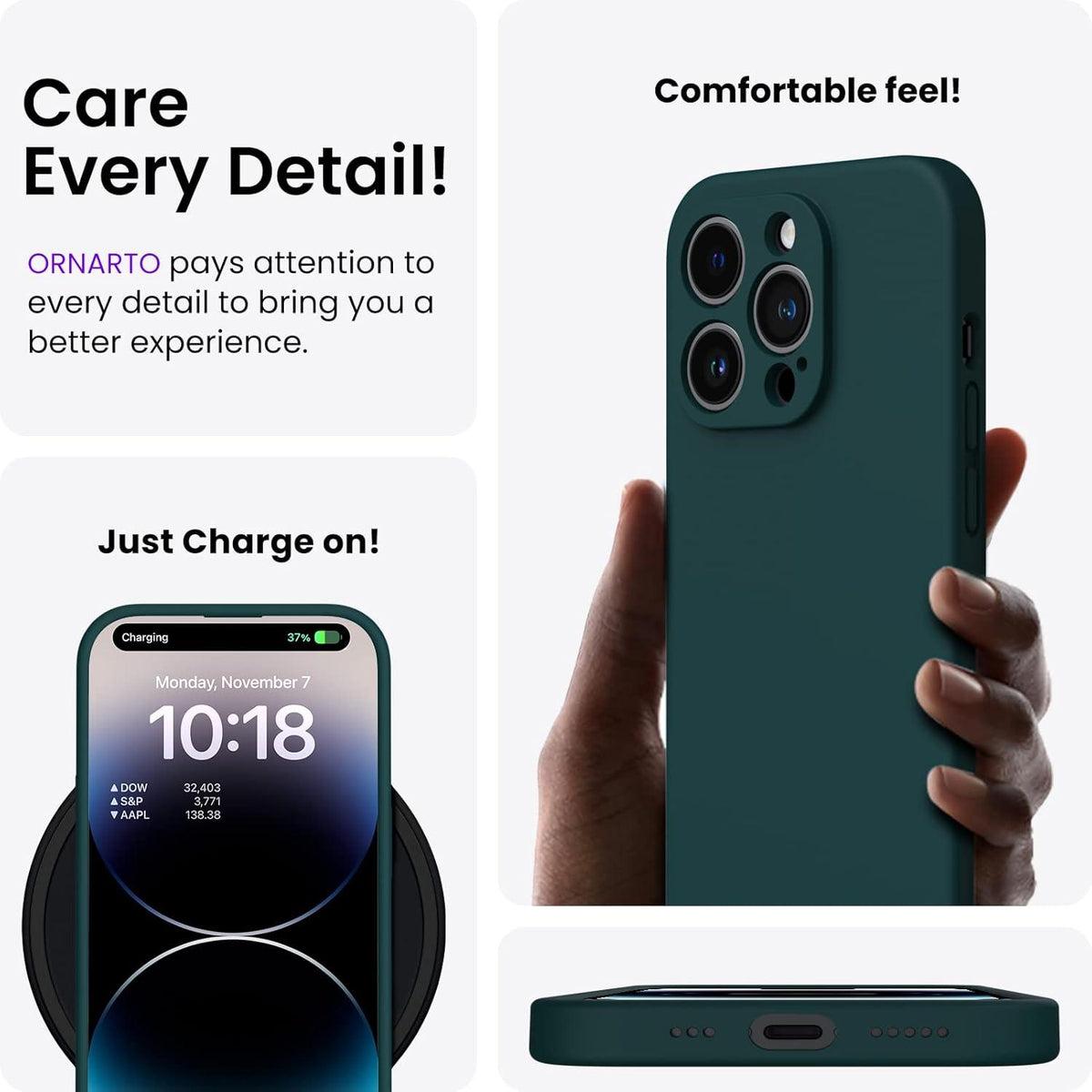 iPhone 14 Pro Hülle 6,1 Zoll Stoßfestes Silikon Case + 2x Schutzfolie Olivgrün