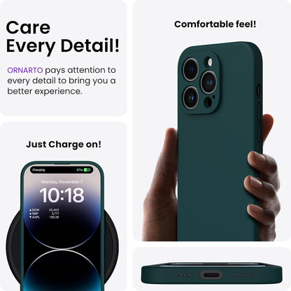 iPhone 14 Pro Hülle 6,1 Zoll Stoßfestes Silikon Case + 2x Schutzfolie Olivgrün