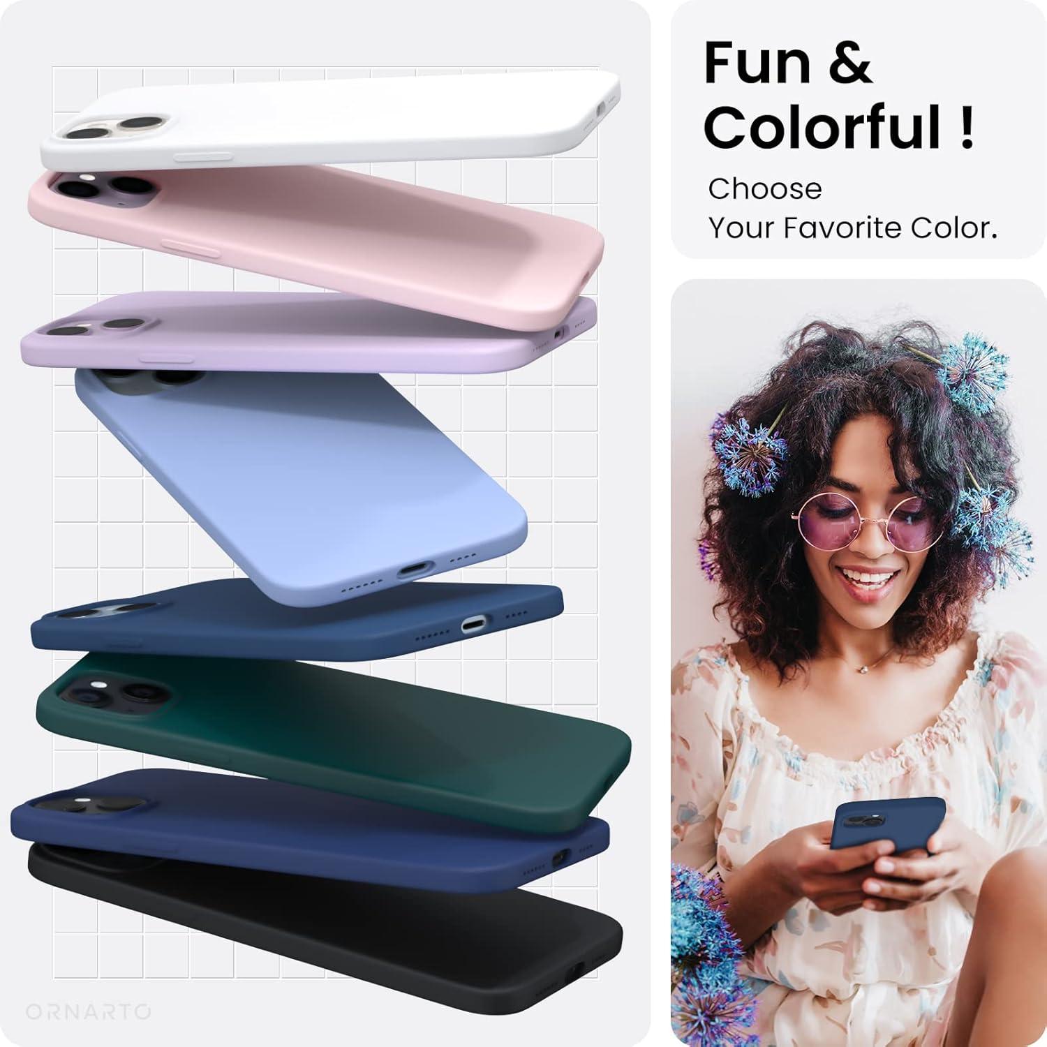 ORNARTO iPhone 14 Plus Hülle 6,7 Zoll 2022 Silikon Case Sturmblau