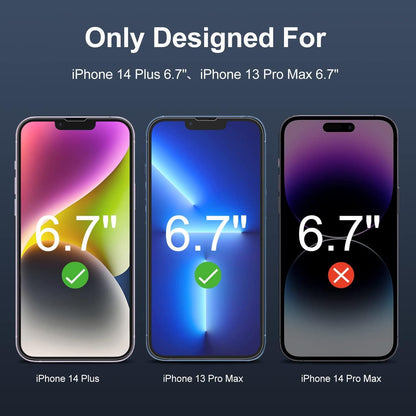 Displayschutz kompatibel mit iPhone 14 Plus und 13 Pro Max 6,7