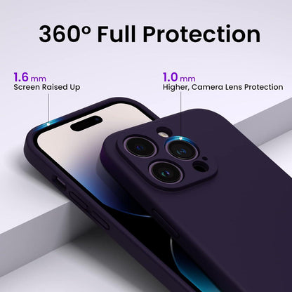 ORNARTO iPhone 14 Pro Max Hülle 6,7 Zoll 2022 + 2x Schutzfolien - Dunkelviolett