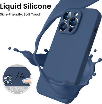 iPhone 14 Pro Liquid Silicone Case mit Panzerglas-Schutzfolie