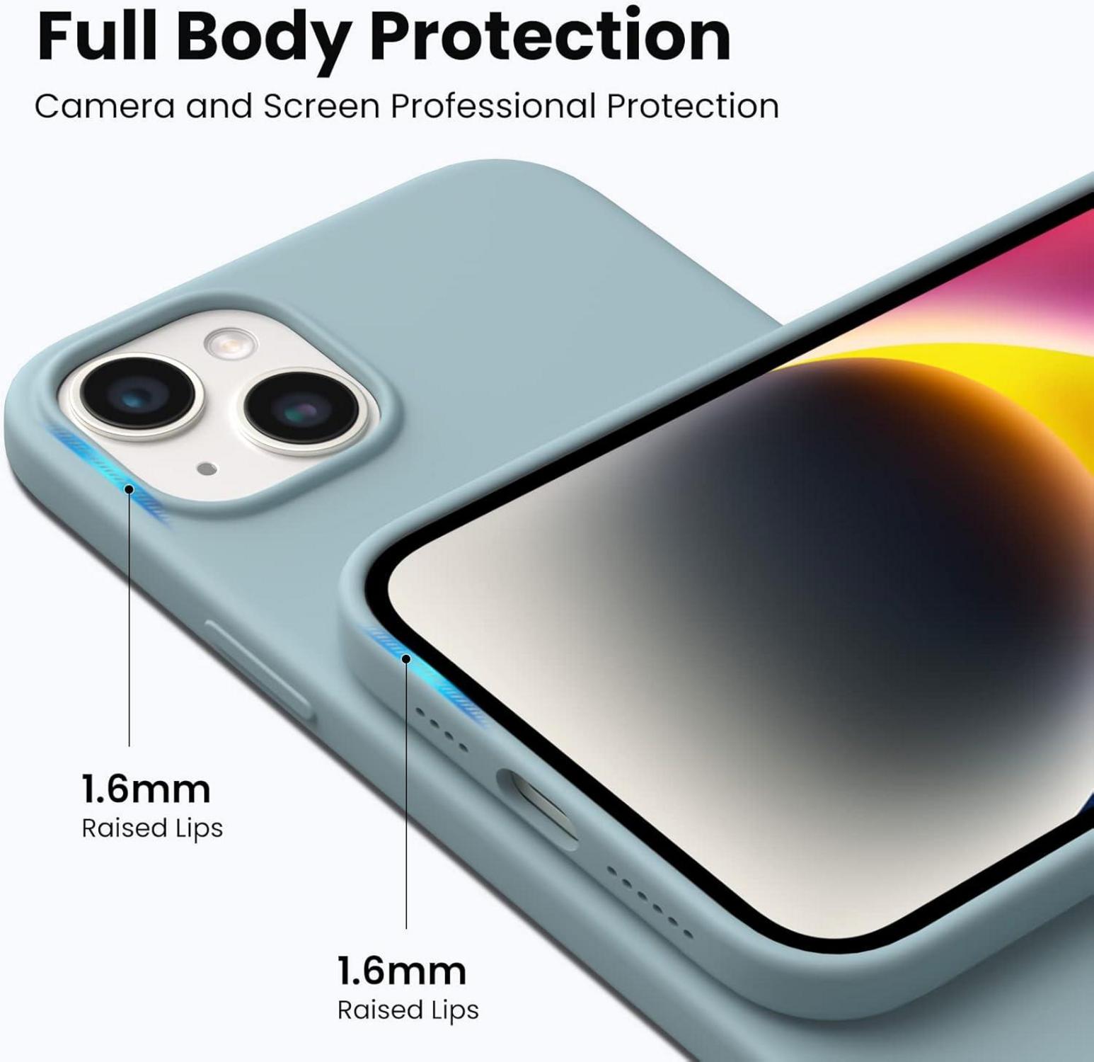 iPhone 14 Plus Hülle mit Panzerglas - 360° Vollschutz - Grüne Minze