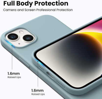iPhone 14 Plus Hülle mit Panzerglas - 360° Vollschutz - Grüne Minze
