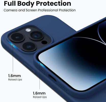 iPhone 14 Pro Hülle Ganzkörperschutz Silikon Ultra Dünn Navy Blau