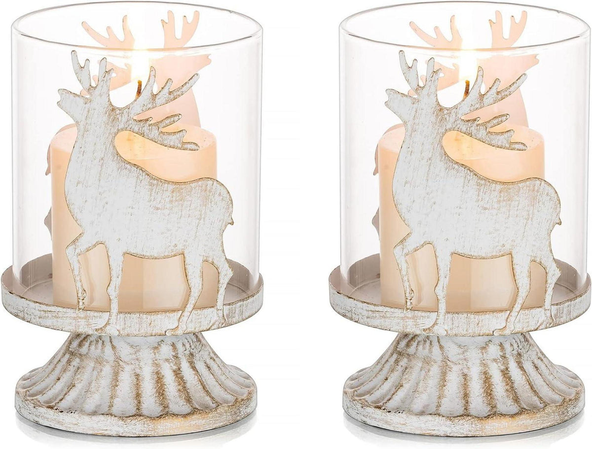 Weihnachten Kerzenhalter Rentier Windlichter Set Hirsch Vintage