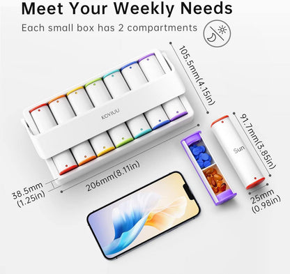 Tablettenbox 7 Tage Pillendose 2 FäCher Medikamentenbox