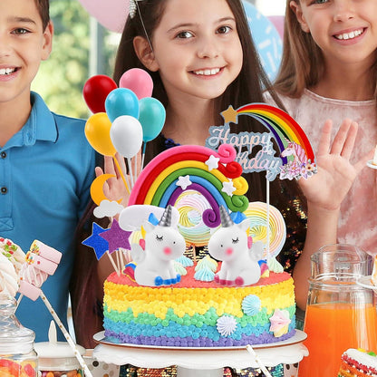Einhorn Geburtstagstorte Deko Set Regenbogen Wolke Ballon Kinder