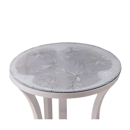 Runde PVC Tischdecke Chrysantheme 100cm - 2mm Schutzfolie
