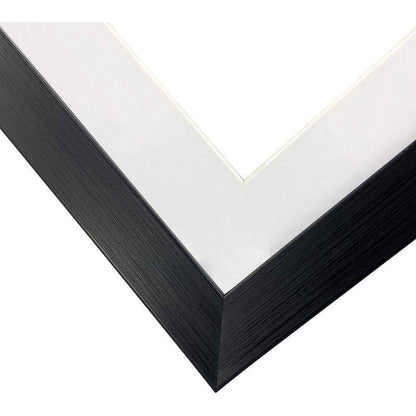 EXYGLO 4er-Set Bilderrahmen 13x18 Schwarz mit Passepartouts