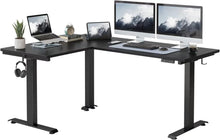 Elektrischer L-Form Schreibtisch Höhenverstellbar 160x120cm Schwarz