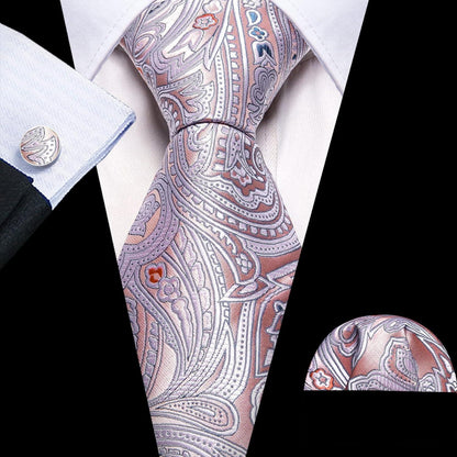 Herren Seidenkrawatte Set mit Taschentuch und