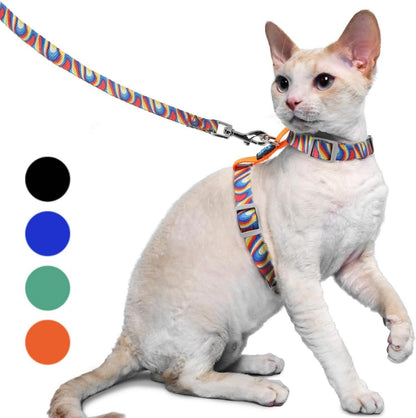 Katzenweste und Leine ausbruchsicher verstellbar Orange M