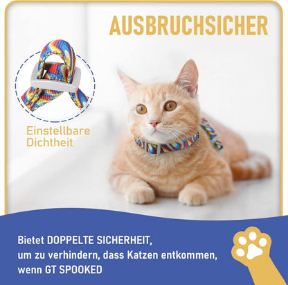 Supet Ausbruchsicheres Katzengeschirr und Leine Orange M
