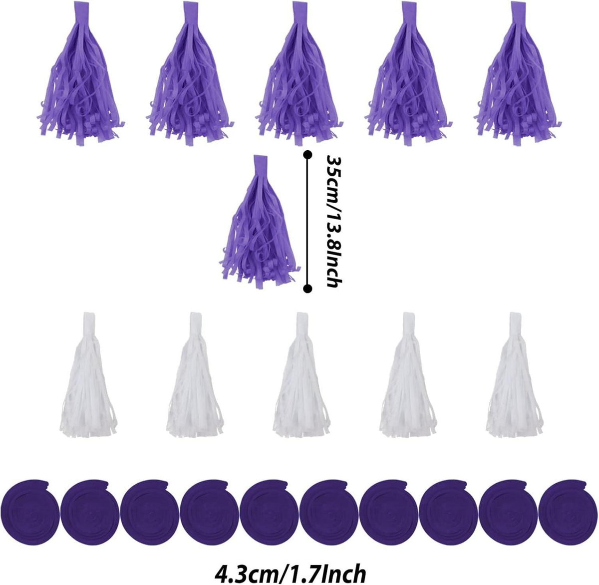 Party Deko Set lila Papier Pompoms Girlande Geburtstag Hochzeiten