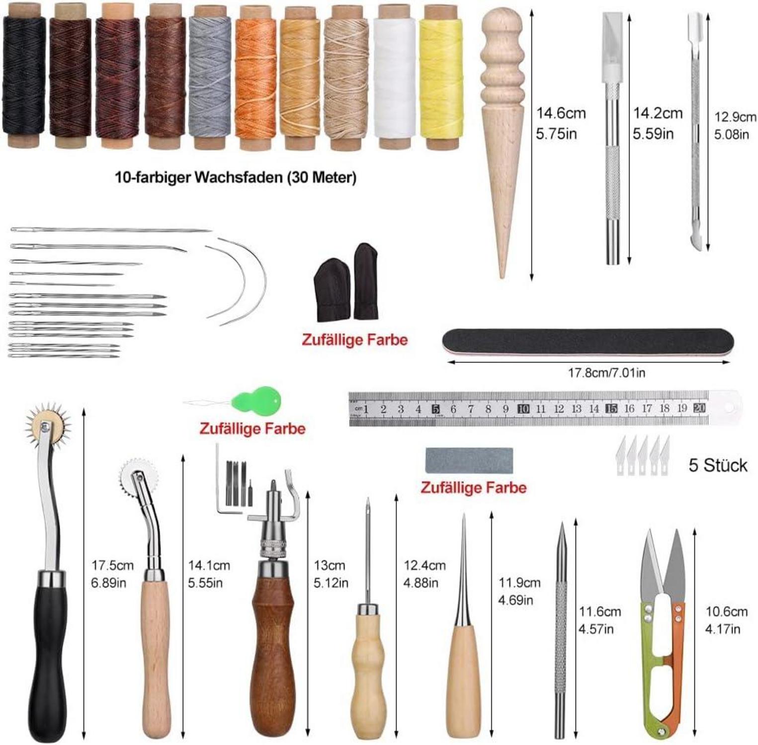 Professionelles Leder-Werkzeug-Set und Zubehör
