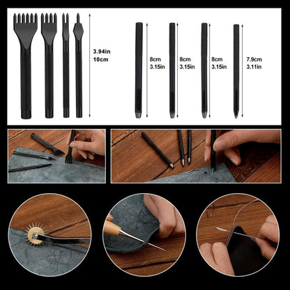 Professionelles Lederwerkzeug-Set mit Bedienungsanleitung