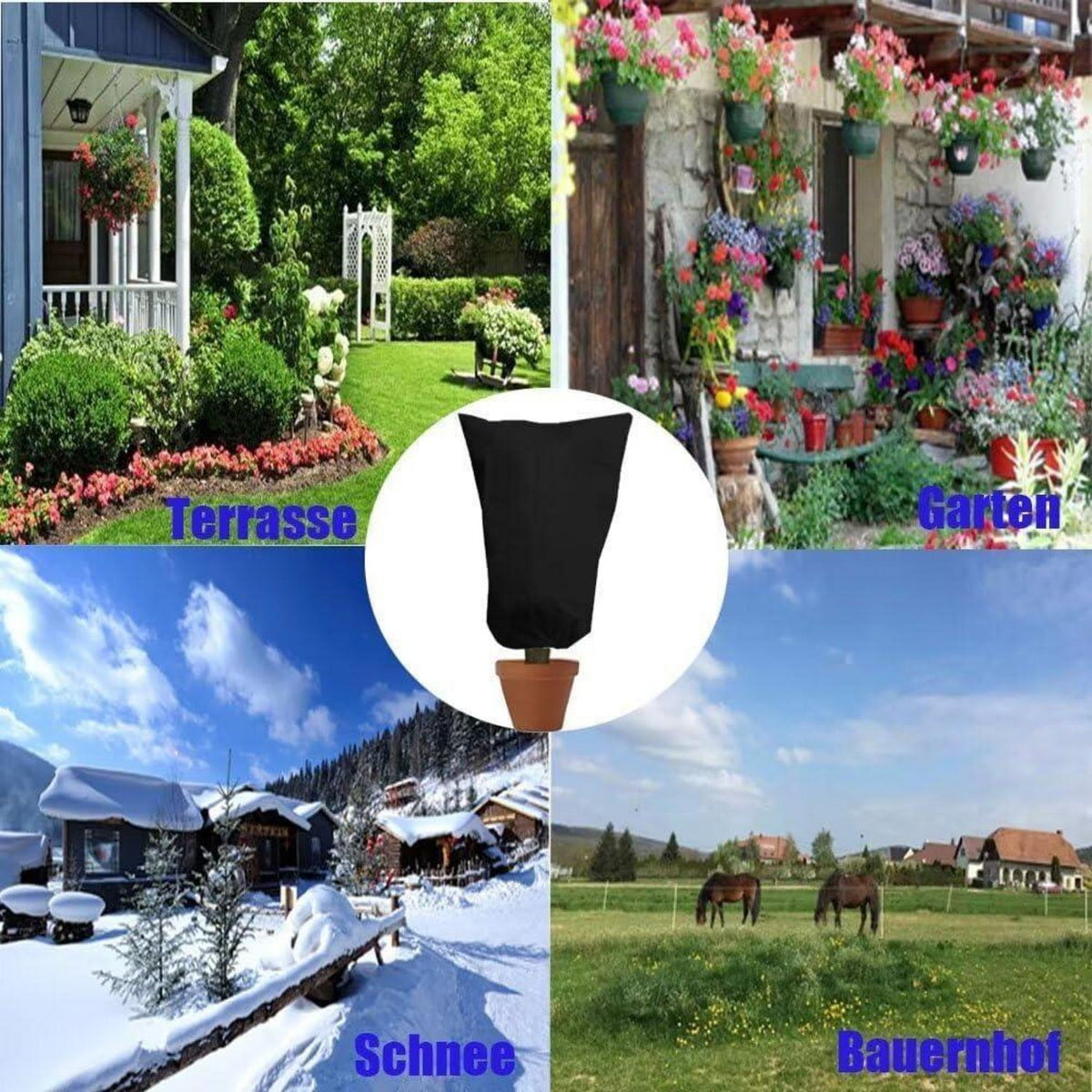 Winterschutz Pflanzenabdeckungen – Frostschutzhaube 190x220cm (3er Set)