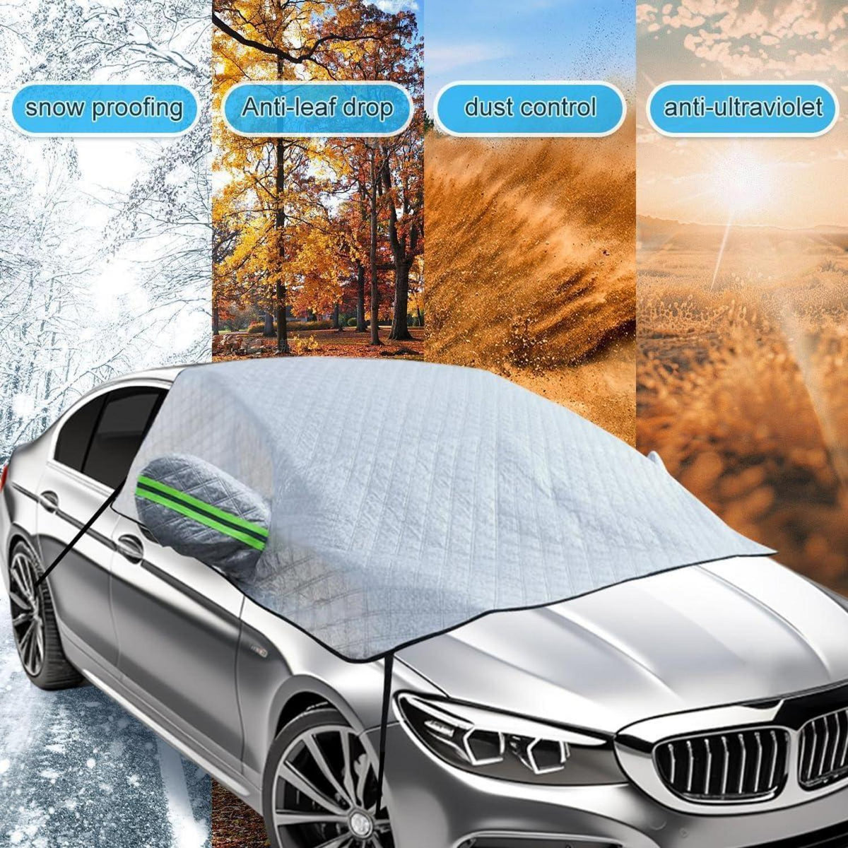 Frontscheibenabdeckung Auto Winter 230x145cm – Eisschutz & UV-Schutz