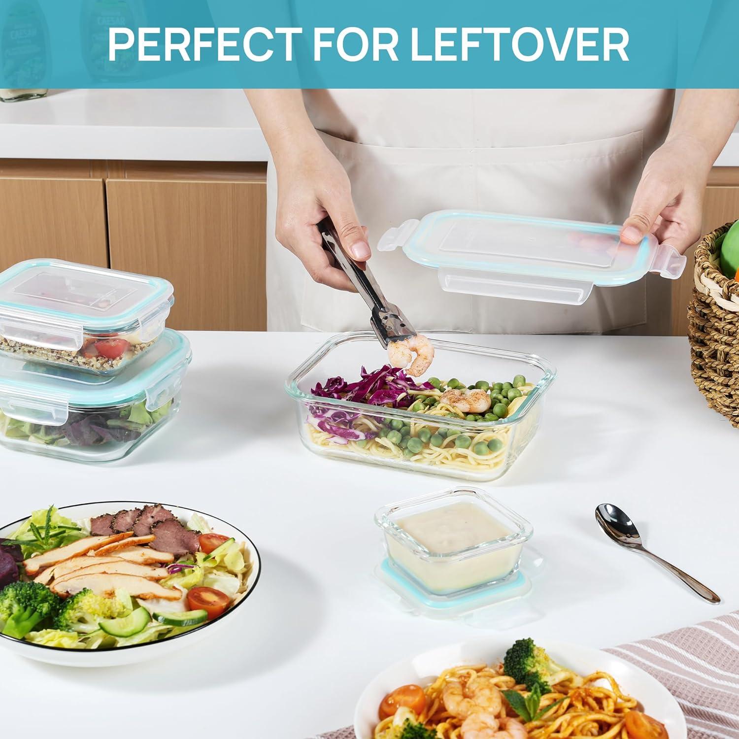 Glasbehälter Frischhaltedosen Meal Prep Boxen Mikrowellen 8er Set