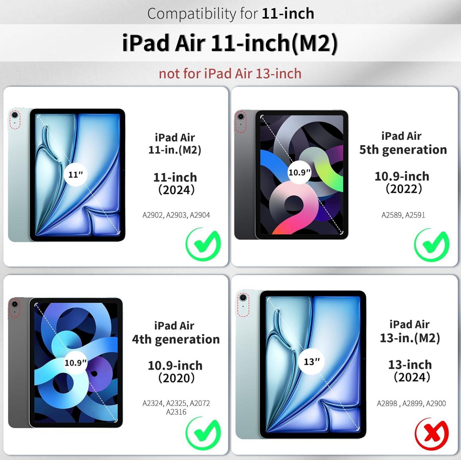 iPad Air M2 11 Zoll Hülle mit Stifthalter Blau