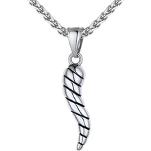 Italienisches Horn Halskette 316L Edelstahl Silber Glücksbringer Amulett