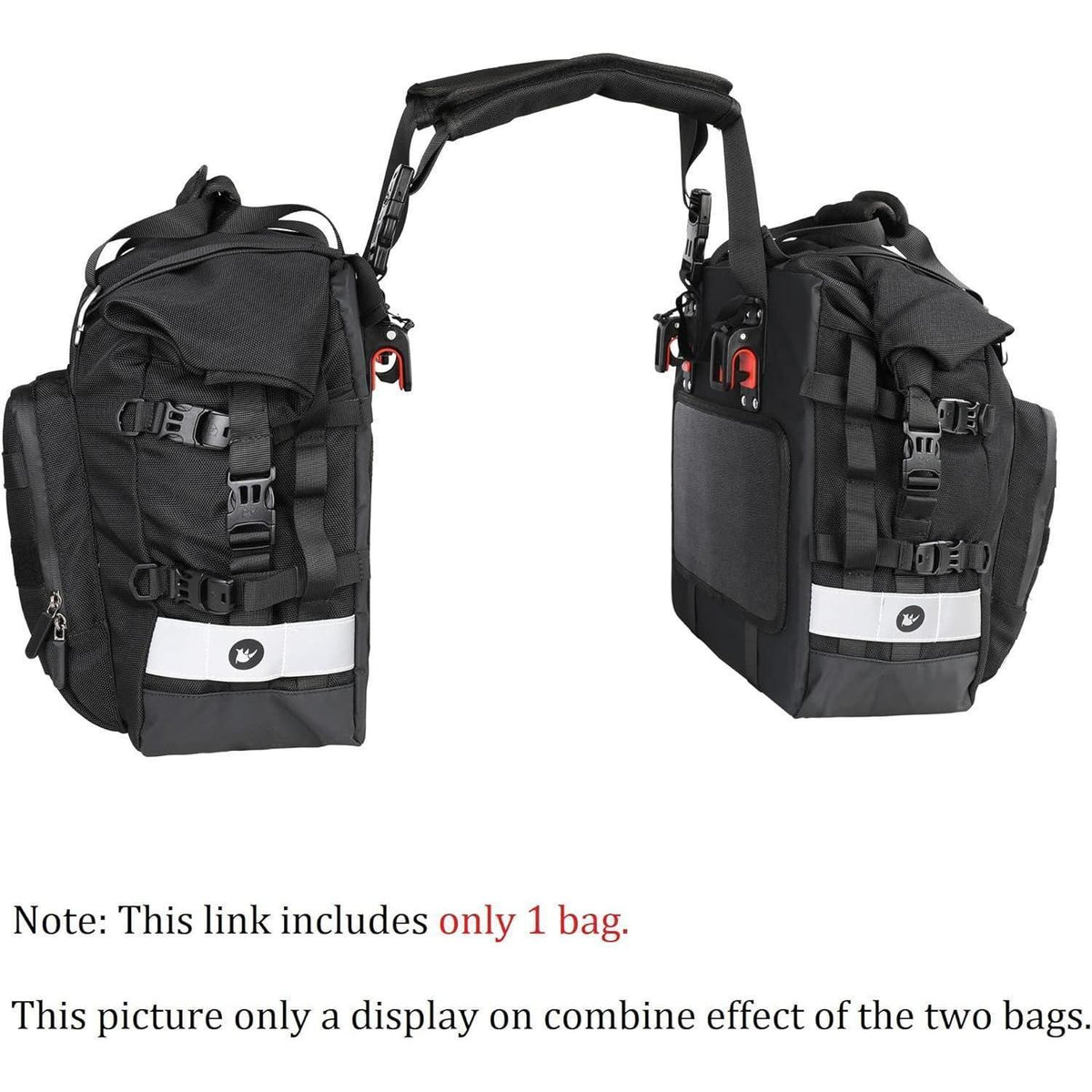 Motorrad-Satteltasche 20L wasserdicht mit Schnellverschluss Schwarz