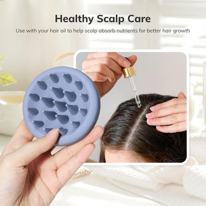 Silikon Kopfhaut Massagebürste Shampoo Bürste Peeling Kopfmassage Grau Blau