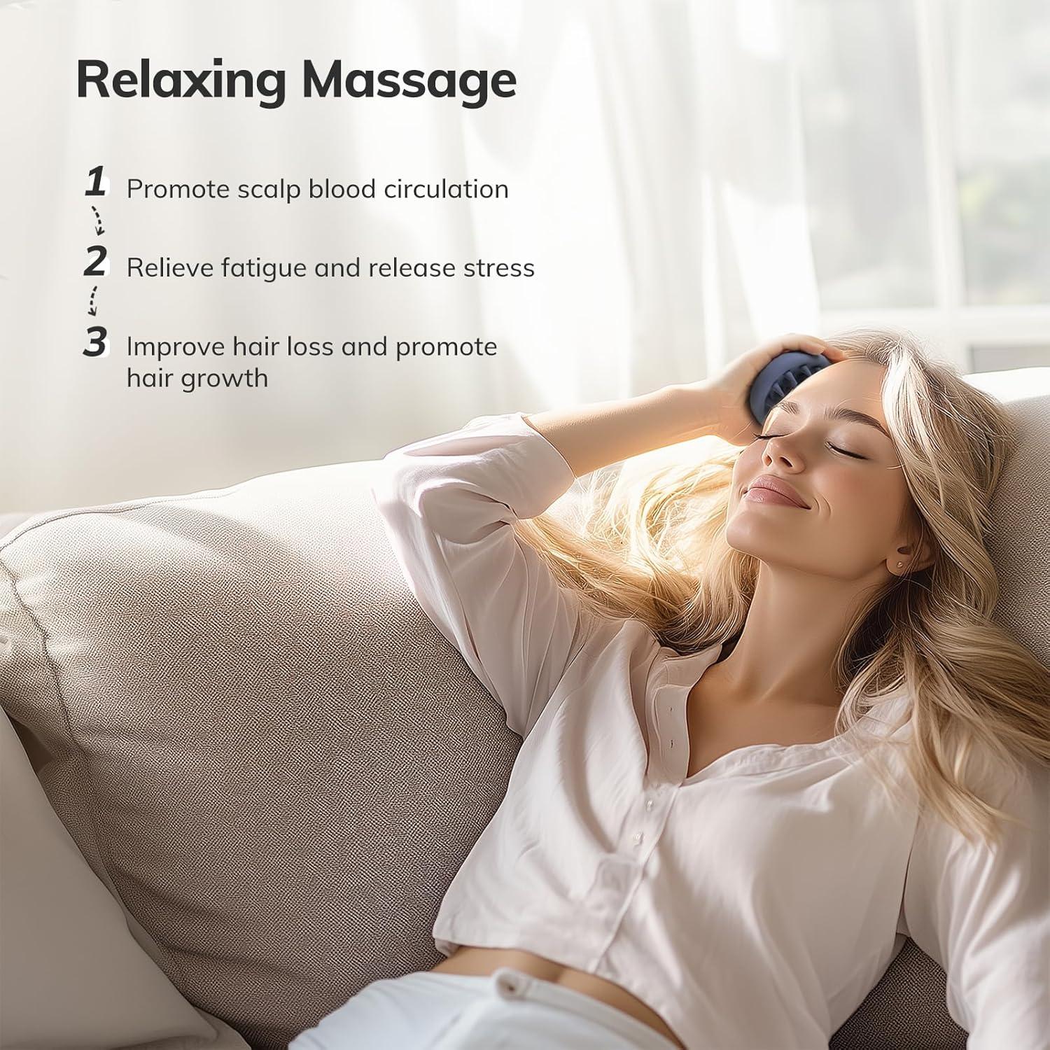 Silikon Kopfhaut Massagebürste Shampoo Bürste Peeling Kopfmassage Grau