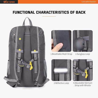 Faltbarer Rucksack 30L mit Nassfach - Wasserfest & Ultraleicht