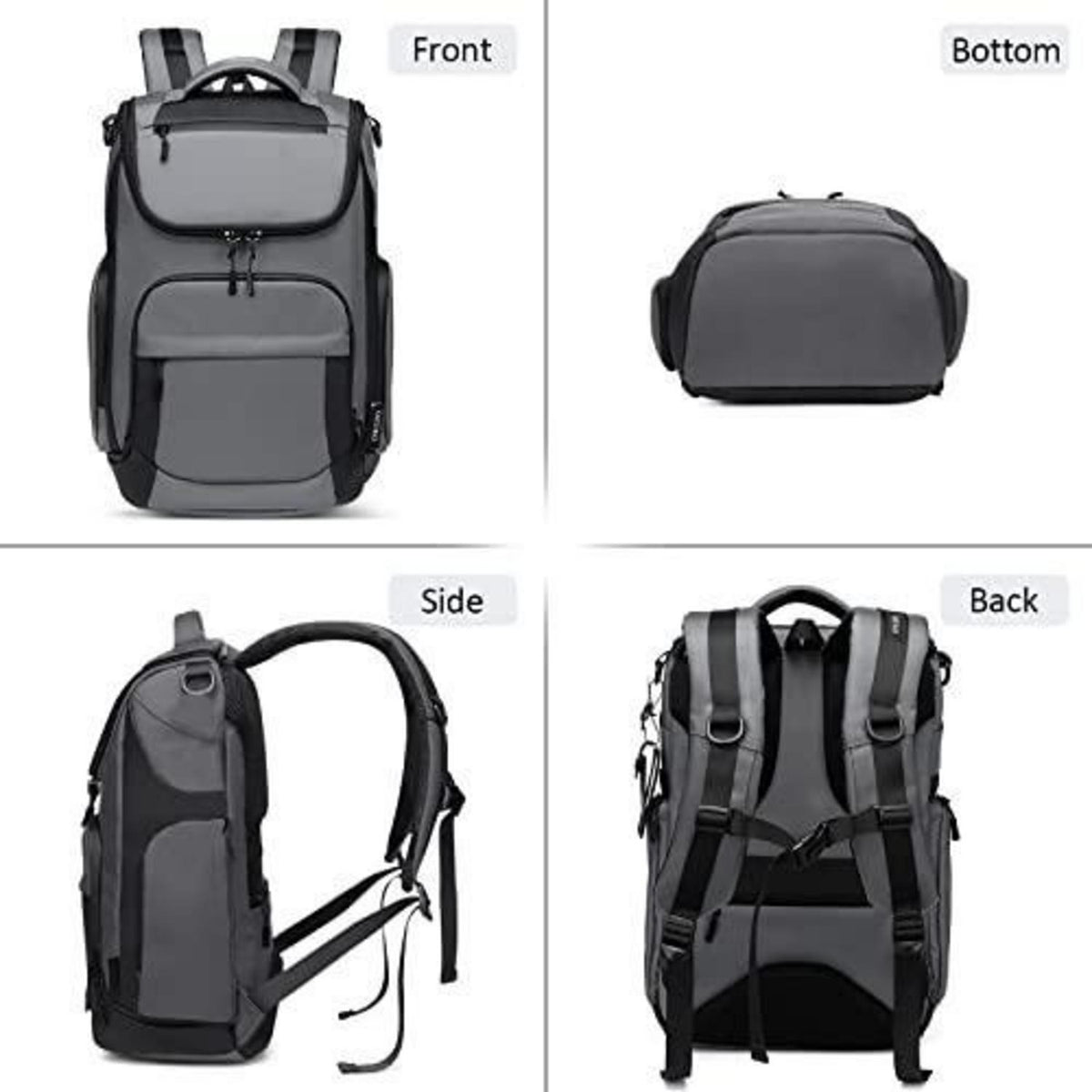 Herren Rucksack 15.6 Zoll Laptop Wasserdicht Grau – Tagesrucksack für Reisen & Schule
