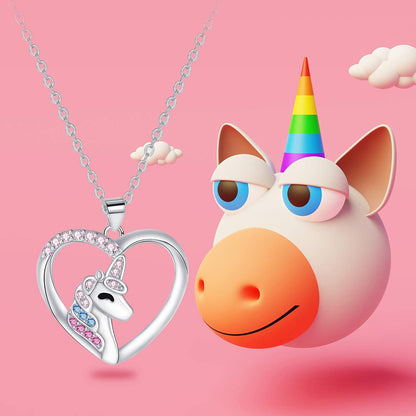 Einhorn Halskette Zirkonia Kristalle 925 Silber Damen Mädchen