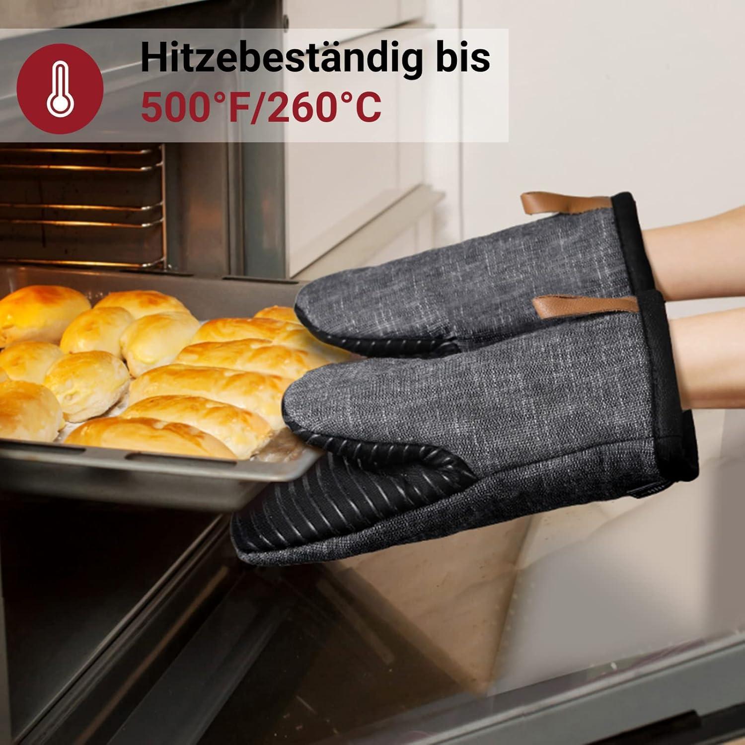 Hitzebeständige Mini Ofenhandschuhe Baumwolle Silikon Grau